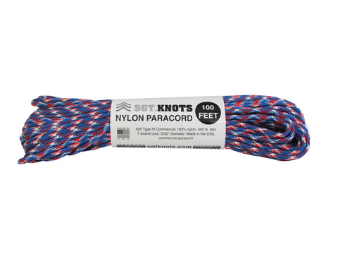 100 feet Nylon Paracord 7 inner strands 5 Colors - Clearance