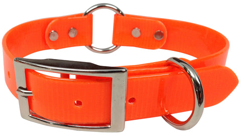 Biothane Safety Collar Orange with Center Ring